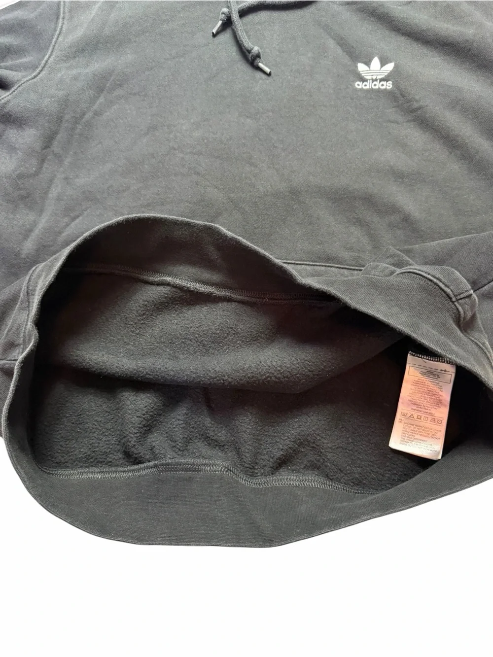 adidas Originals Trefoil 3-Stripes Pullover Hoodie Men's M Black Pockets